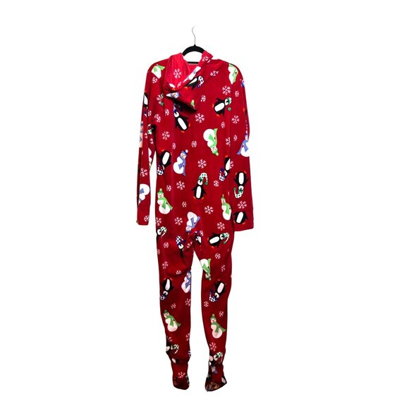 Hoodie-Footie Red Christmas Pajamagrams Set Hers XL Pet S/M Holiday Matching PJs - Picture 5 of 16